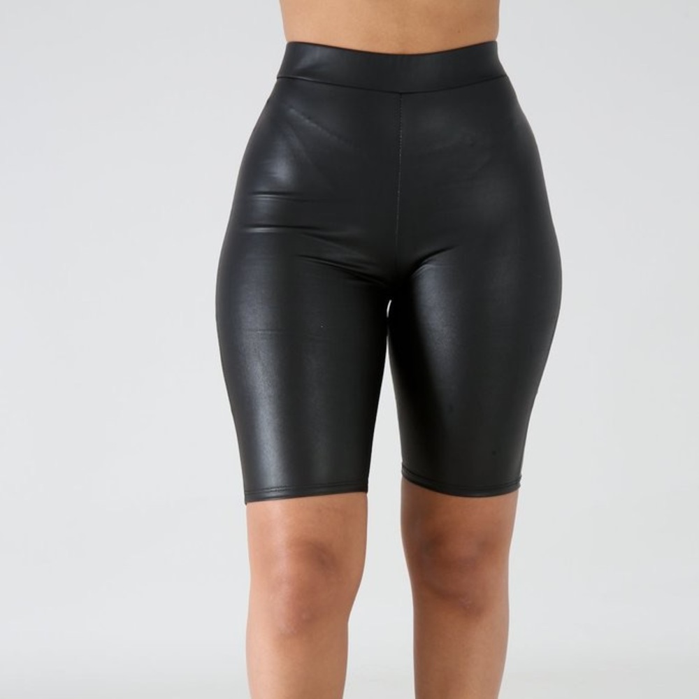 Leather Biker Shorts